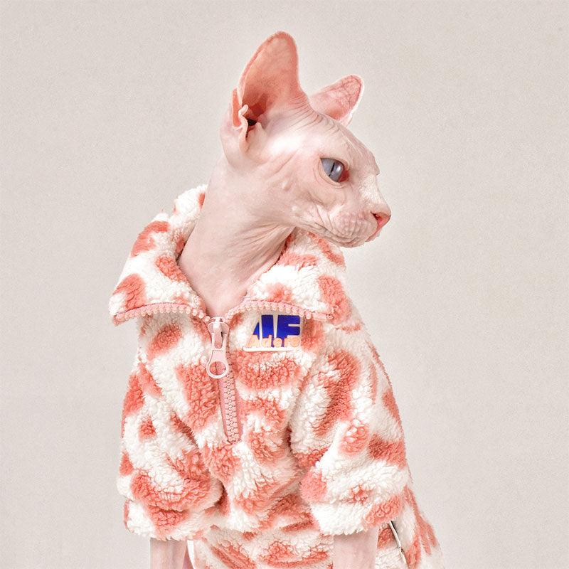 Pink Leopard Print Sphynx Cat Sweatshirt Clothes