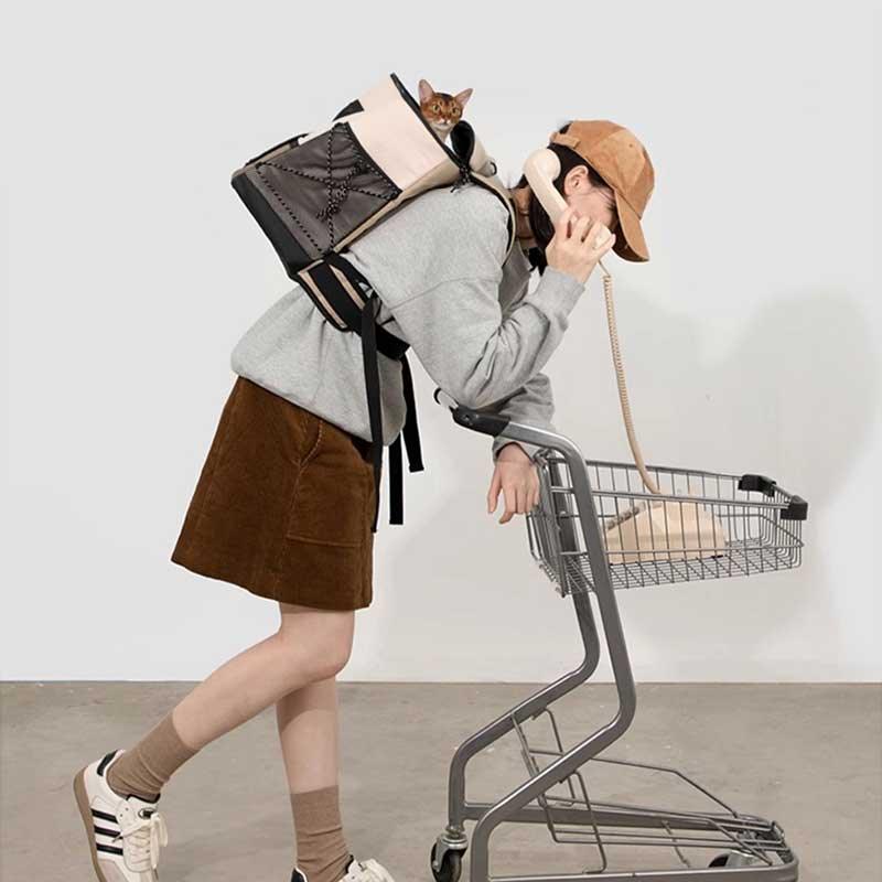 Portable Front and Back Carrying Cat Backpack