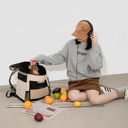Portable Front and Back Carrying Cat Backpack