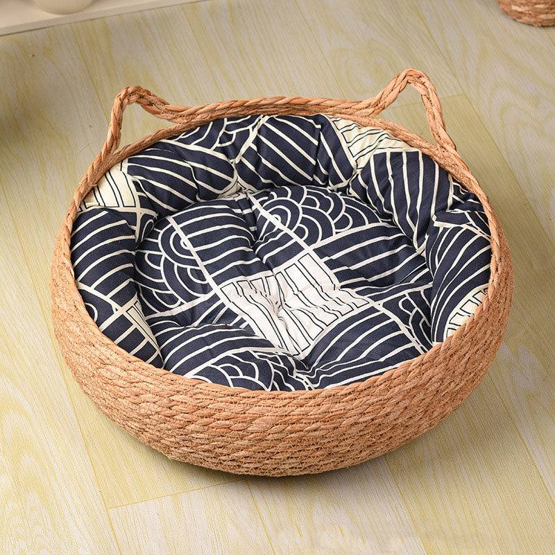 Pure Manual Wicker Cat Bed Four Seasons General