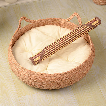 Pure Manual Wicker Cat Bed Four Seasons General