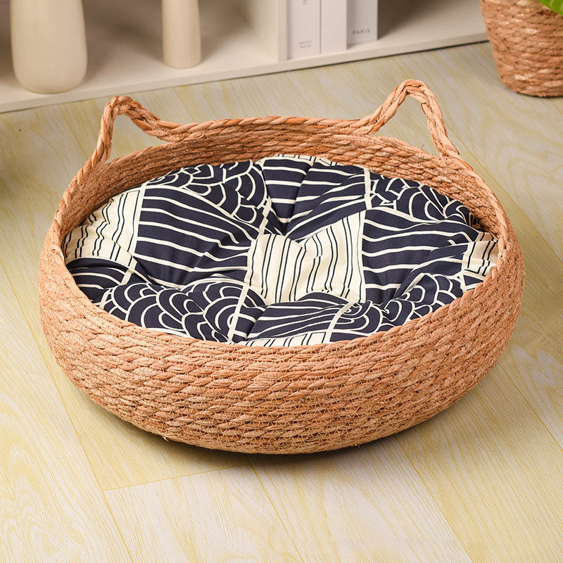 Pure Manual Wicker Cat Bed Four Seasons General