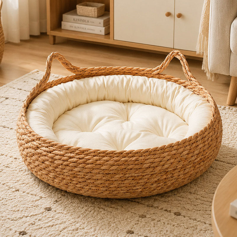 Pure Manual Wicker Cat Bed Four Seasons General