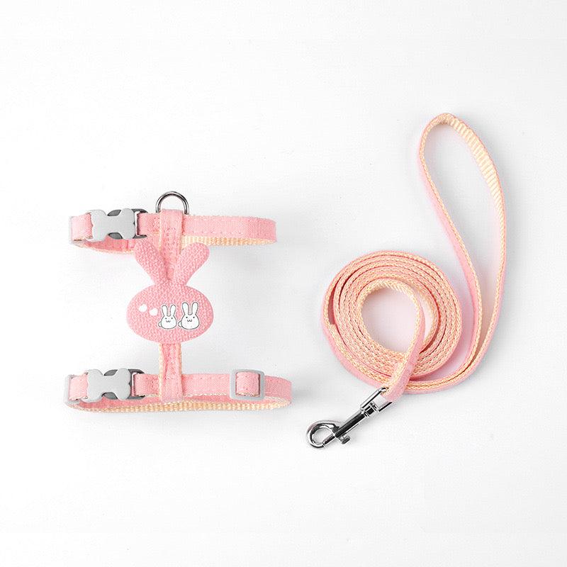 Rabbit Cat Harness Carrier Leash Set 3 Color Travel Cat Lead