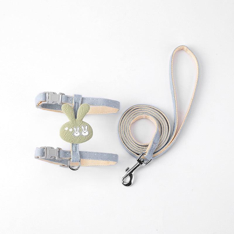 Rabbit Cat Harness Carrier Leash Set 3 Color Travel Cat Lead