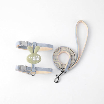Rabbit Cat Harness Carrier Leash Set 3 Color Travel Cat Lead