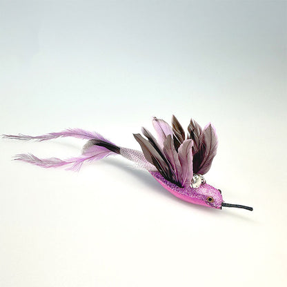 Replaceable Feather Bird Cat Teaser Stick Toy