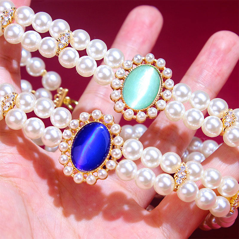 Retro Gemstone Cat Collar Accessory