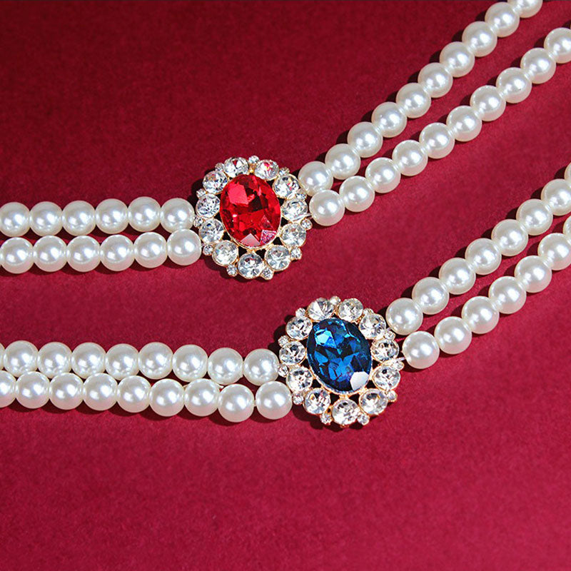 Retro Gemstone Cat Collar Accessory