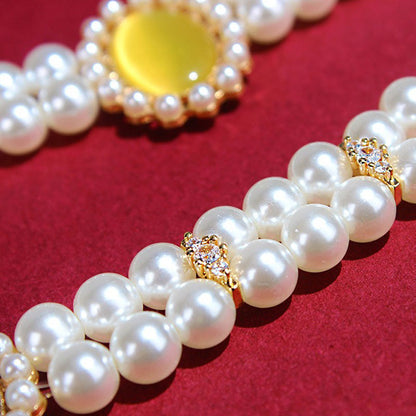 Retro Gemstone Cat Collar Accessory