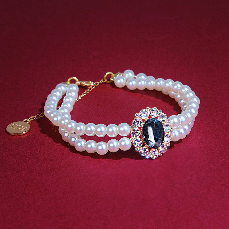Retro Gemstone Cat Collar Accessory