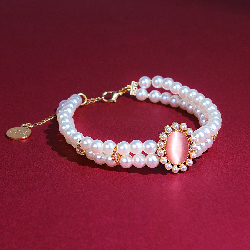 Retro Gemstone Cat Collar Accessory