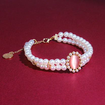 Retro Gemstone Cat Collar Accessory