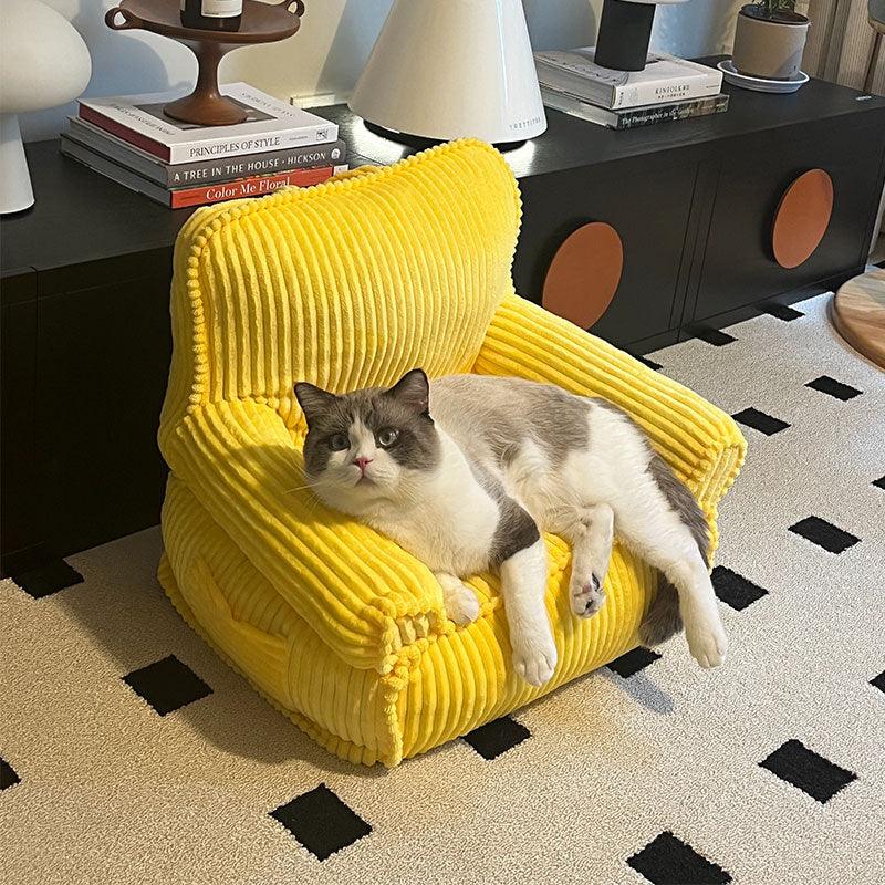 Retro Cat Sofa Bed  Removable 2 Color Kitty Couch