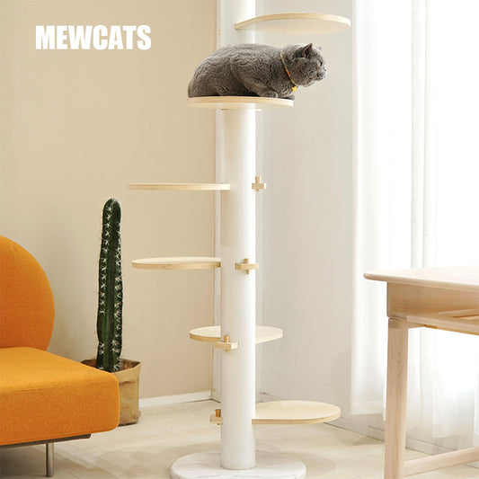 Rotating Petal  Metal Floor to Ceiling Cat Climbing Tree