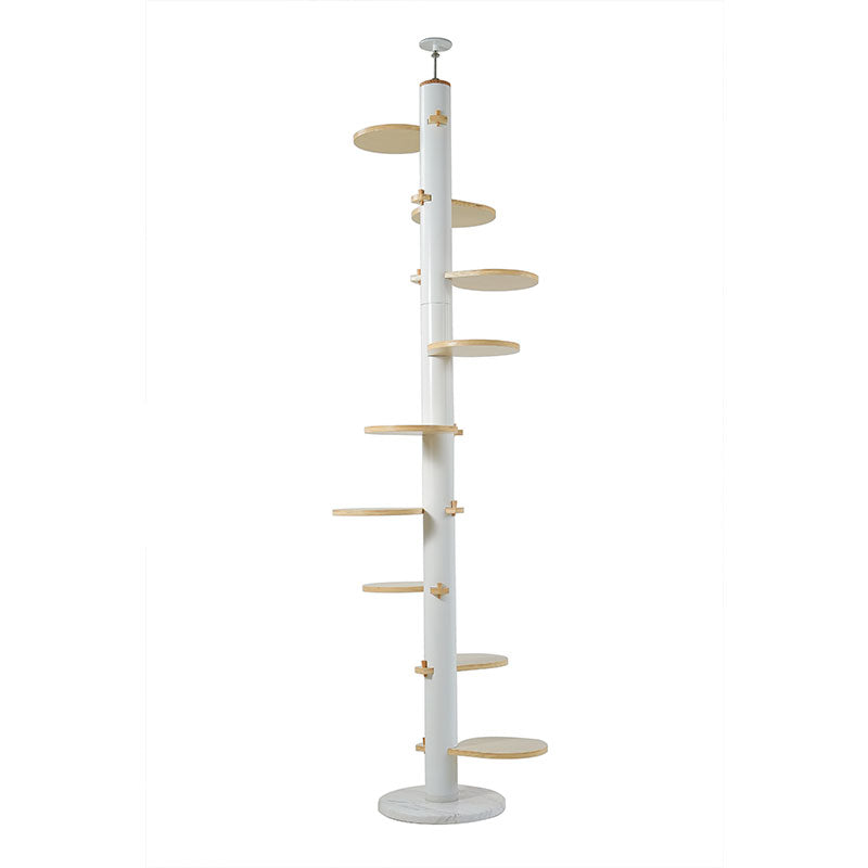 Rotating Petal  Metal Floor to Ceiling Cat Climbing Tree