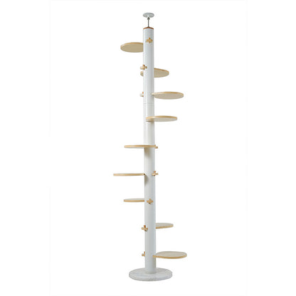 Rotating Petal  Metal Floor to Ceiling Cat Climbing Tree