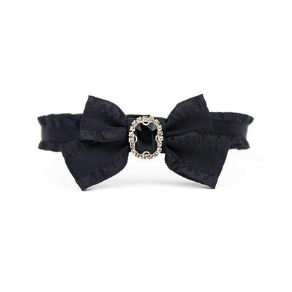 Ruffled Gemstone Bow Cat Collar