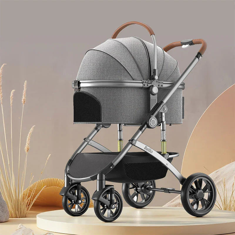 baby stroller 3 in 1 Shock-Absorbing Cat Stroller Pet Carrier with Wheels