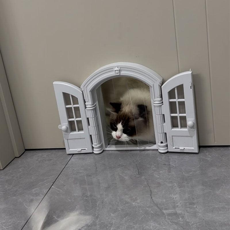  Silent Cat Door With Window Two-way Cat Door