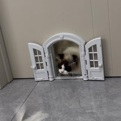  Silent Cat Door With Window Two-way Cat Door