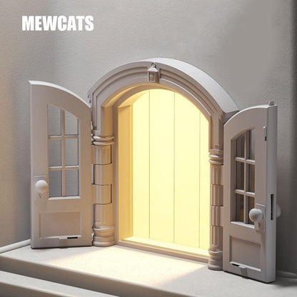  Silent Cat Door With Window Two-way Cat Door