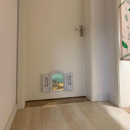  Silent Cat Door With Window Two-way Cat Door