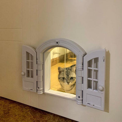  Silent Cat Door With Window Two-way Cat Door