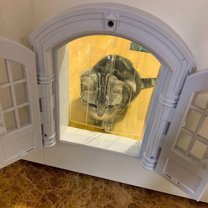  Silent Cat Door With Window Two-way Cat Door