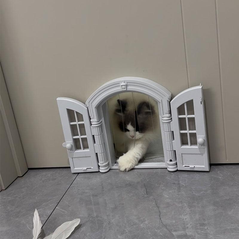 Silent Cat Door With Window Two-way Cat Door