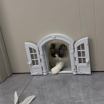  Silent Cat Door With Window Two-way Cat Door