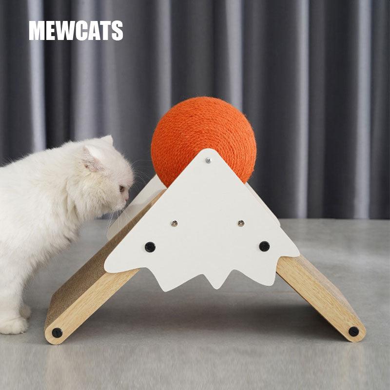 Snowy Mountain Cat Toy Scratching Ball Board