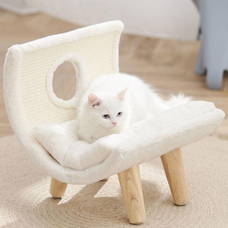 Soft Wooden Cat Scratching Bed with Cushion