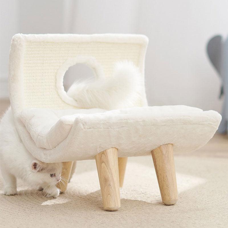 Soft Wooden Cat Scratching Bed with Cushion