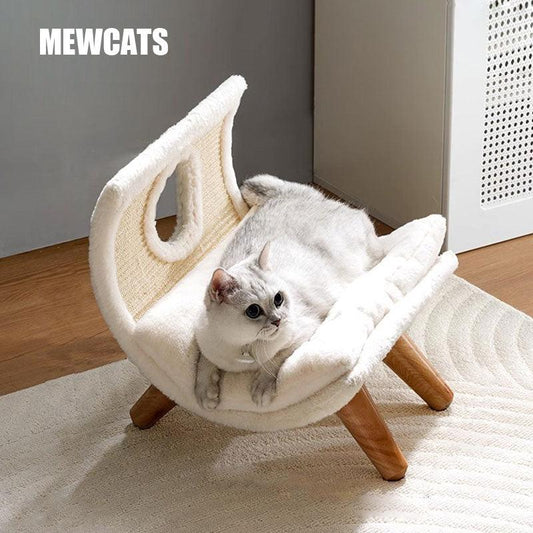 Soft Wooden Cat Scratching Bed with Cushion