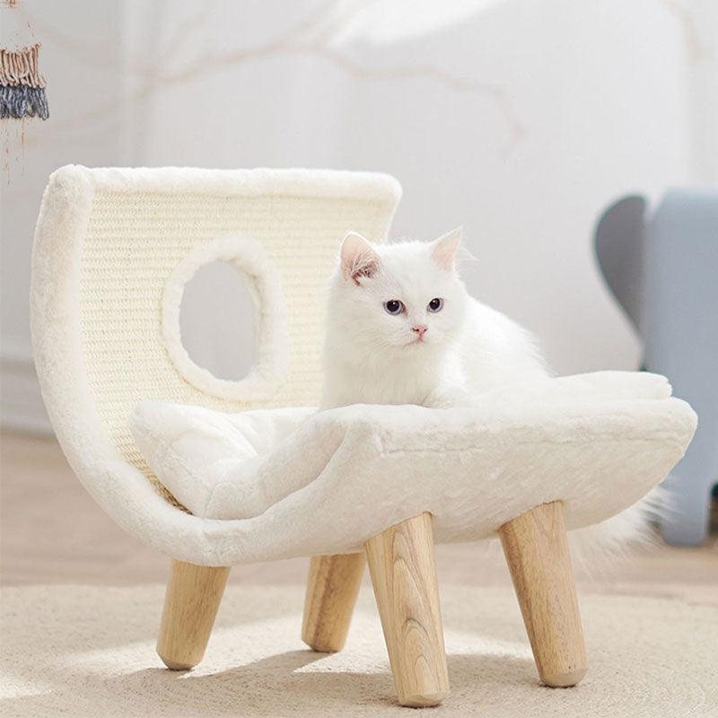 Soft Wooden Cat Scratching Bed with Cushion