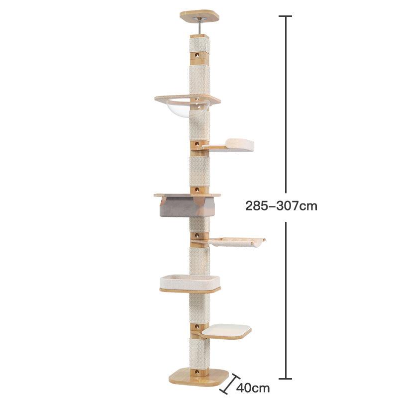 Solid Wood Floor to Ceiling Cat Climbing Tree