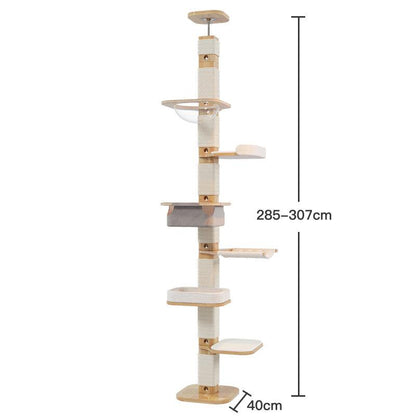 Solid Wood Floor to Ceiling Cat Climbing Tree