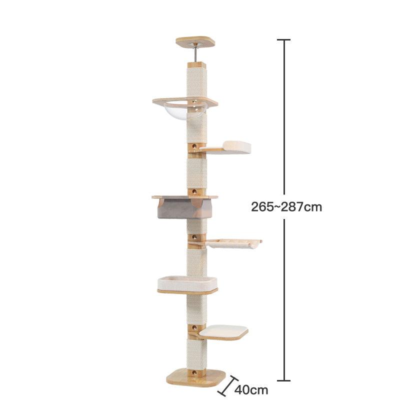 Solid Wood Floor to Ceiling Cat Climbing Tree