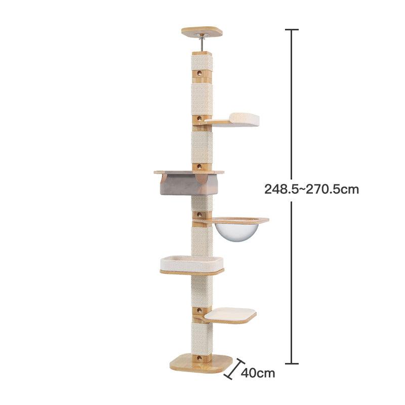 Solid Wood Floor to Ceiling Cat Climbing Tree
