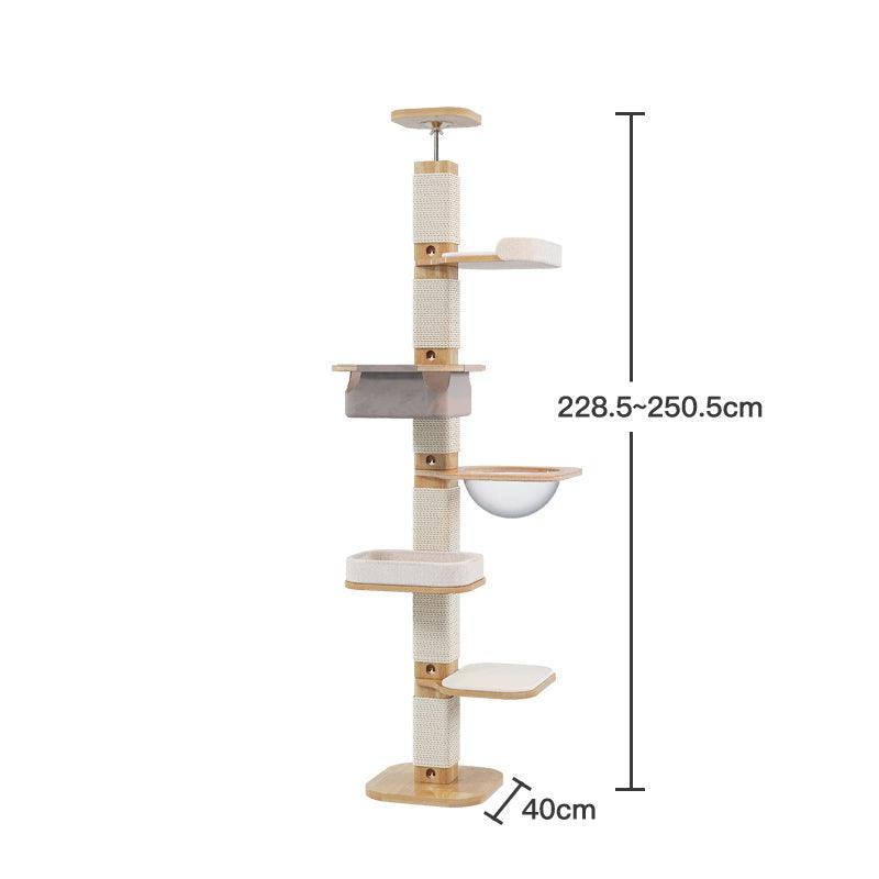 Solid Wood Floor to Ceiling Cat Climbing Tree