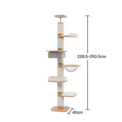 Solid Wood Floor to Ceiling Cat Climbing Tree