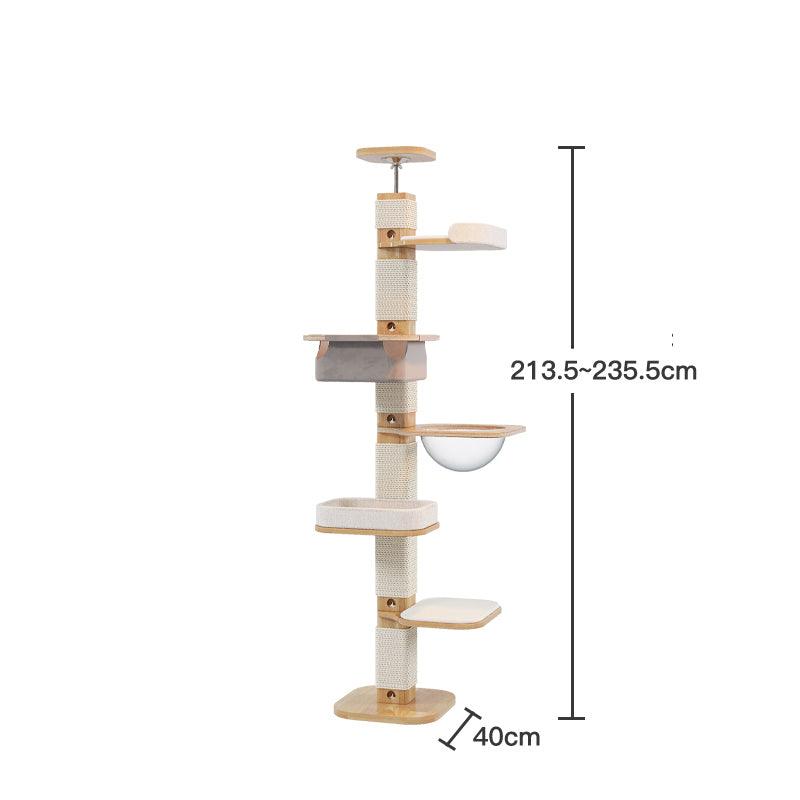 Solid Wood Floor to Ceiling Cat Climbing Tree
