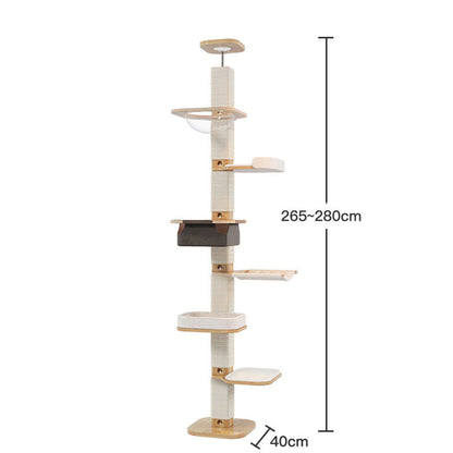 Solid Wood Floor to Ceiling Cat Climbing Tree