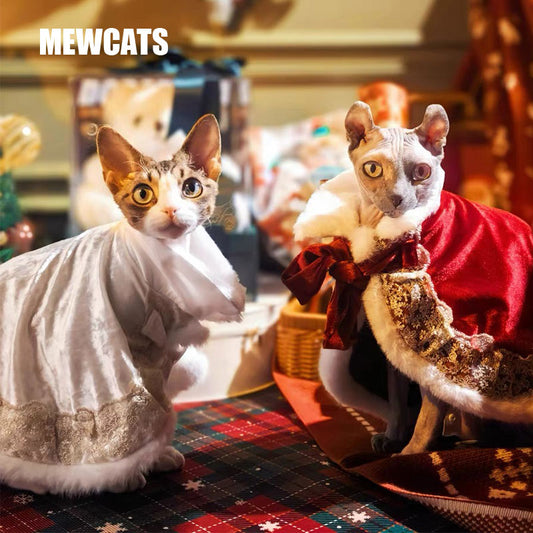 Sphynx Cat Clothes Warm Upscale Couple Cape