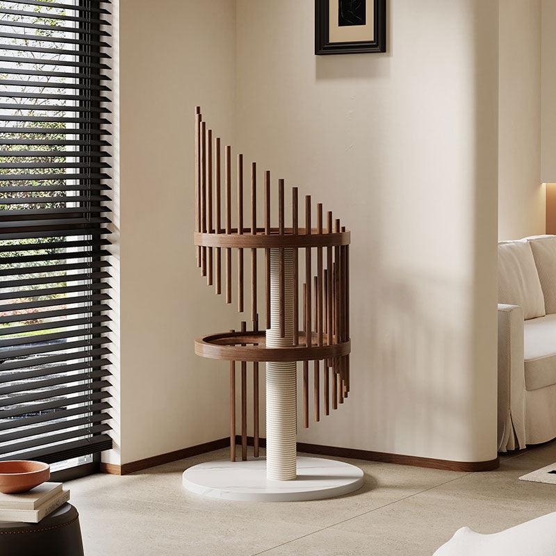 Spiral Art Solid Wood Cat Climbing Frame Tree