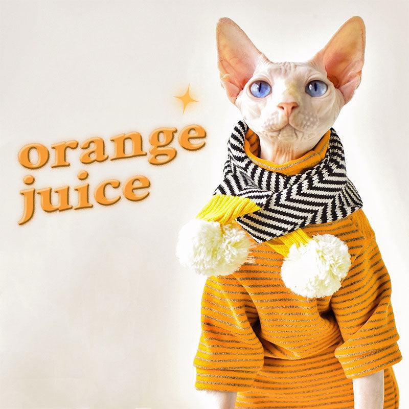 Striped Warm Sphynx Cat Bottom Shirt Clothes