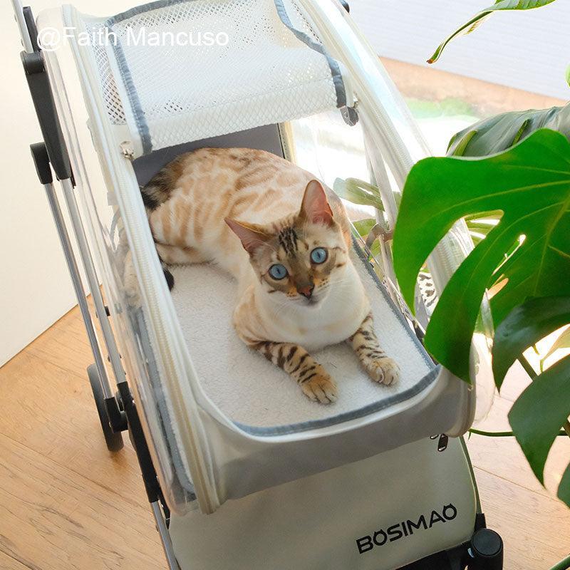 Stylish Detachable Cat Stroller 3 Color Pet Carrier on Wheels