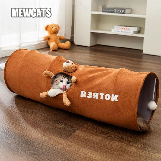 Suede Cat Tunnel Maze Bed