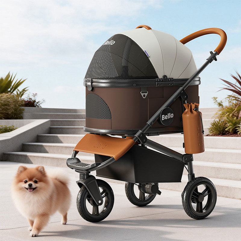 Three-wheeled Cat Carrier Rolling Stroller